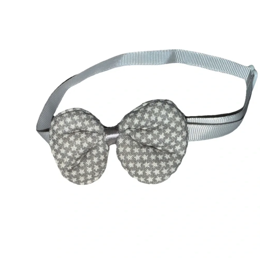 Pet Bow Tie Collar Gray/White Star Pattern OS Adjustable NEW
